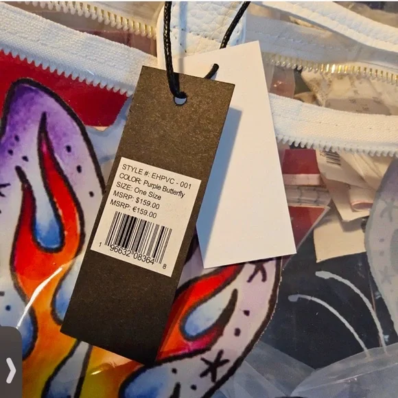 Ed Hardy PVC butterfly clear oversized tote bag - Picture 7 of 7